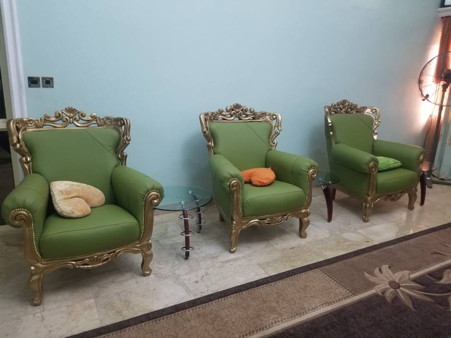 Upholstered living room set by Abytech in a Nigerian home